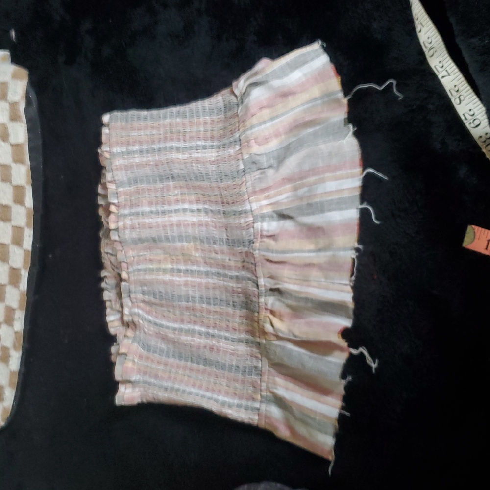 Striped Ruffle Button-Up Tube Top - Picture 5 of 5
